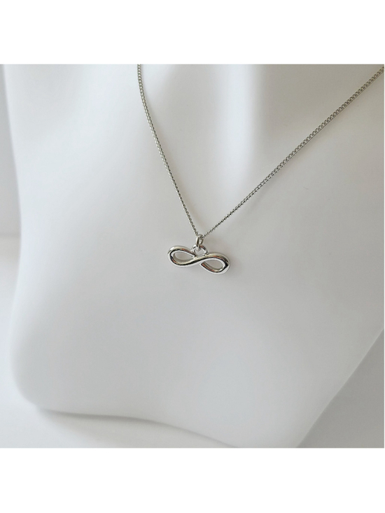 Boutique Jewelry - Silver Tone Infinity Symbol Pendant Necklace 16-18"